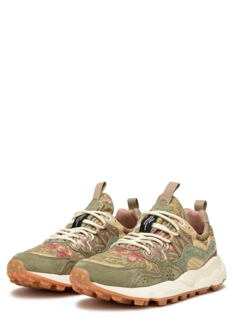 Zapatillas Flower Mountain Yamano 3 Mujer Verde Beige | FSM3636XX