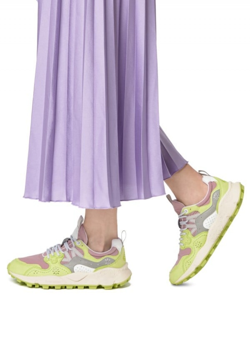 Zapatillas Flower Mountain Yamano 3 Mujer Verde Claro Moradas | ROY6859UP